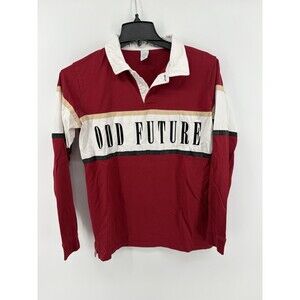 Odd Future Rugby Shirt Men’s Medium Red White Long Sleeve Colorblock